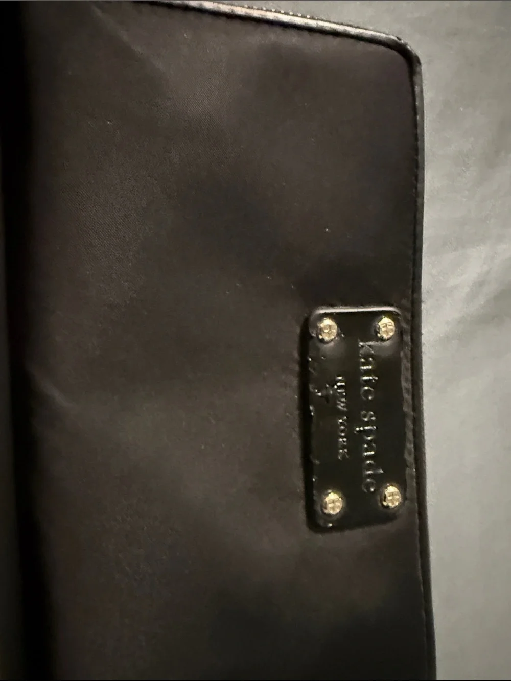 kate spade Black Nylon Shoulder Bag with Zip Wallet Set